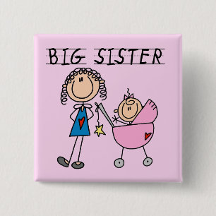 Big Sister With Little Sister T-shirts and Gifts 15 Cm Square Badge