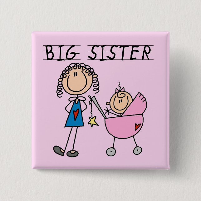 Big Sister With Little Sister T-shirts and Gifts 15 Cm Square Badge (Front)