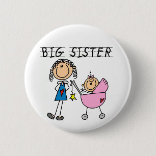 Big Sister With Little Sister T-shirts and Gifts 6 Cm Round Badge