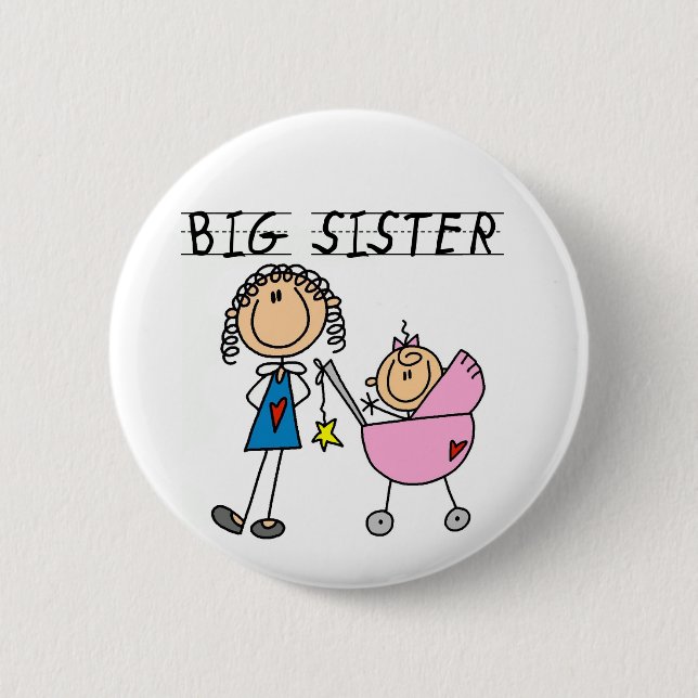 Big Sister With Little Sister T-shirts and Gifts 6 Cm Round Badge (Front)