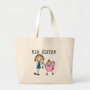 Big Sister with Little Sister T-shirts and Gifts Large Tote Bag
