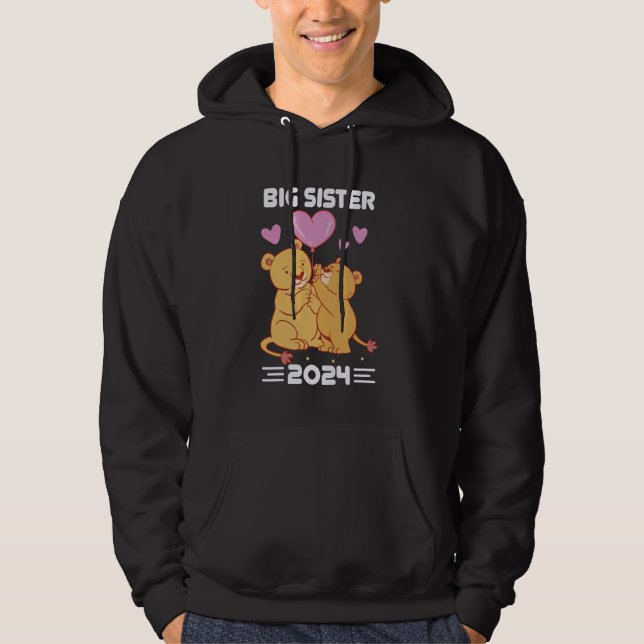 Big Sisters 2024 Siblings Brother Sister Lioness L Hoodie (Front)