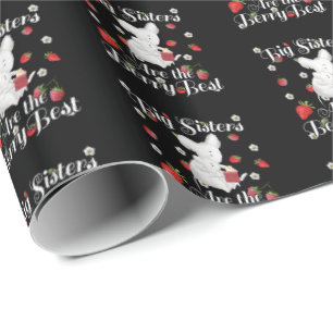 Big Sisters Berry Best - Mouse Strawberry Pun Wrapping Paper
