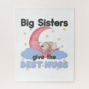 Big Sisters Give the Best Hugs - Moon Bunny Jigsaw Puzzle
