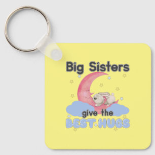 Big Sisters Give the Best Hugs - Moon Bunny Key Ring