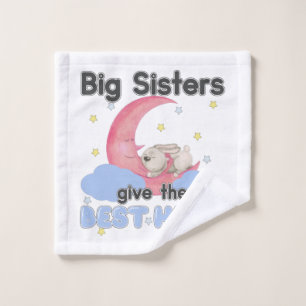 Big Sisters Give the Best Hugs - Moon Bunny Wash Cloth