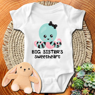 Big Sister's Sweetheart Kawaii Octopus Baby Bodysuit