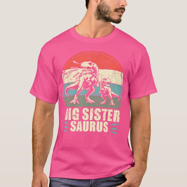 Big Sistersaurus Tshirts Big Sister Shirt Dinosaur (Front)