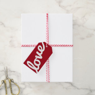 Big Sketched Love Typography Valentine's Day Photo Gift Tags
