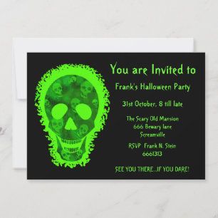 Big Skull Green 'You are Invited' invitation