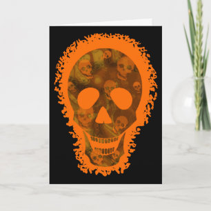 Big Skull Orange 'Happy Halloween' card