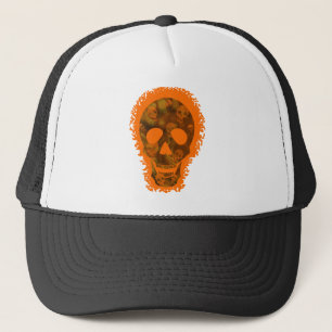 Big Skull Orange trucker hat