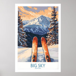 Big Sky Art Print - Skiing Poster 1