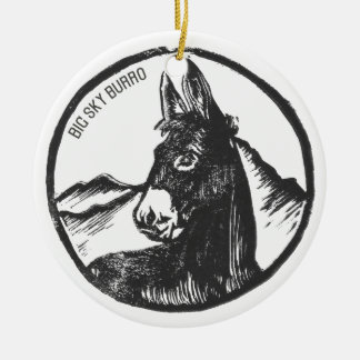 Big Sky Burro Ceramic Tree Decoration