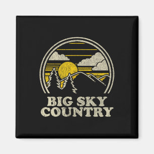 Big Sky Country Montana T Shirt Vintage Hiking Mou Magnet