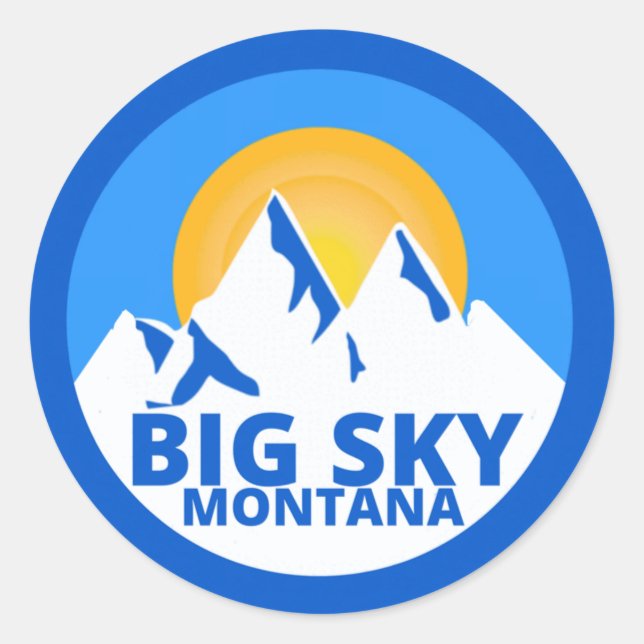 BIG SKY MONTANA CLASSIC ROUND STICKER (Front)