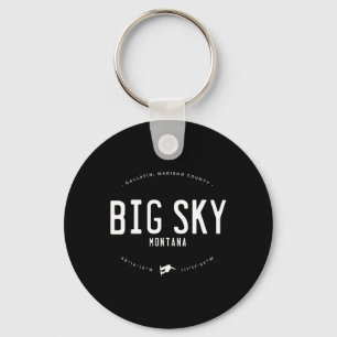 Big Sky Montana Graphic Distressed Vintage Snowboa Key Ring