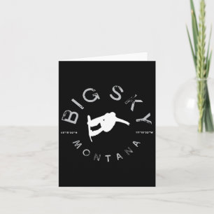 Big Sky Montana Graphic Vintage Snowboarding  Card