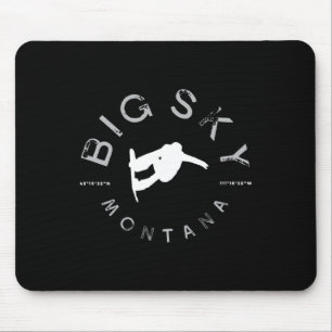 Big Sky Montana Graphic Vintage Snowboarding Mouse Mat