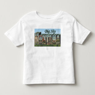 Big Sky, Montana - Large Letter Scenes Toddler T-Shirt