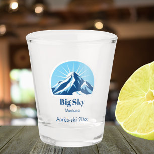 Big sky Montana lone Mountain ski souvenir Shot Glass