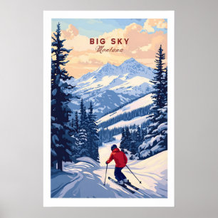 Big Sky Montana Poster - Ski Print 1