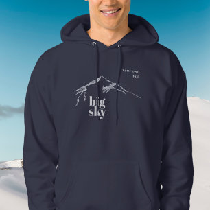 Big Sky Montana scribbled mountain Hoodie