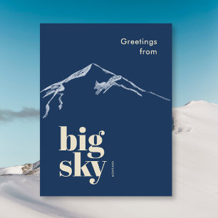 Big Sky Montana scribbled mountain  Postcard