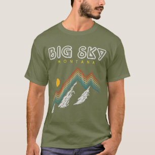 Big Sky Montana  Ski Resort 1980s Retro T-Shirt