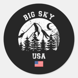 Big Sky Montana Ski Resort Alpine Skiing American  Classic Round Sticker
