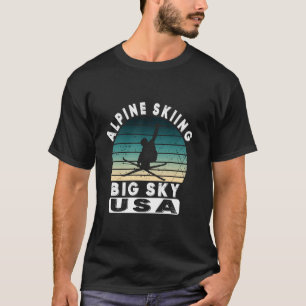Big Sky Montana Ski Resort Vintage Rocky Mountains T-Shirt