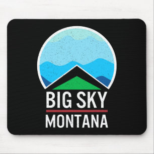 Big Sky Montana Ski Skiing Snowboarding Skier Snow Mouse Mat