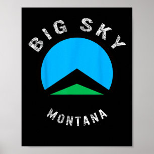 Big Sky Montana Ski Skiing Snowboarding Skier Snow Poster