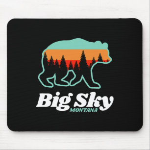 Big Sky Montana Skiing Snowboarding Bear Mouse Mat