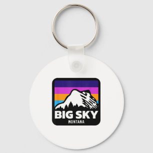 Big sky montana skiing snowboarding family ski key ring