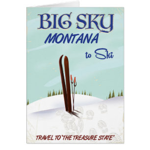Big Sky, Montana skiing travel poster