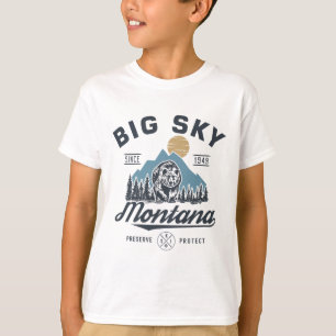 Big - Sky Montana Snow Skiing Trendy Retro Lodge T-Shirt