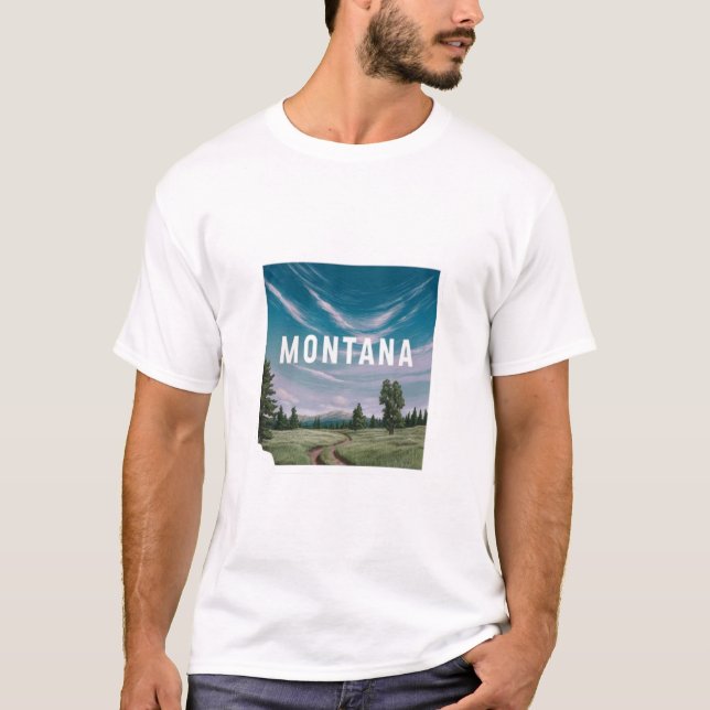 big sky montana sticker T-Shirt (Front)