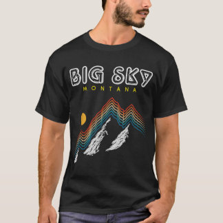 Big Sky Montana -USA Ski Resort 1980s Retro Collec T-Shirt