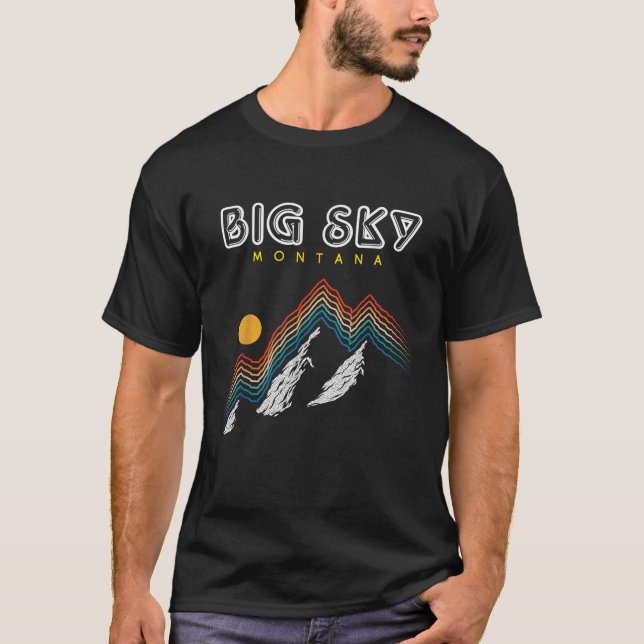 Big Sky Montana USA Ski Resort 1980s Retro Collect T-Shirt (Front)