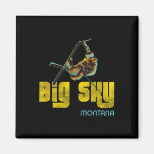 Big Sky Montana Vintage Skiing Magnet
