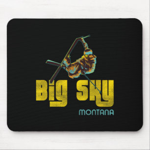 Big Sky Montana Vintage Skiing Mouse Mat