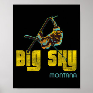 Big Sky Montana Vintage Skiing Poster