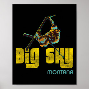 Big Sky Montana Vintage Skiing Poster