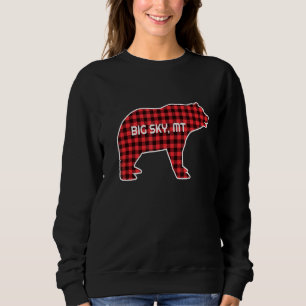 Big Sky Plaid Brown Grizzly Bear Pnw Montana Pnw Sweatshirt