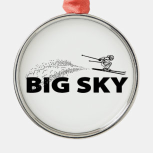 Big Sky Resort Montana Ski Jumper Metal Tree Decoration