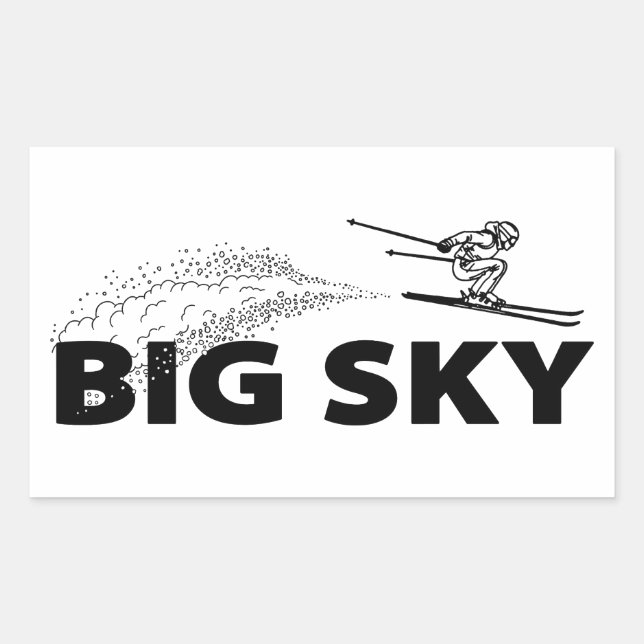 Big Sky Resort Montana Ski Jumper Rectangular Sticker (Front)