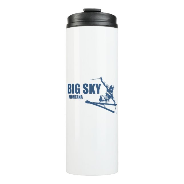 Big Sky Resort Montana Skier Thermal Tumbler (Front)