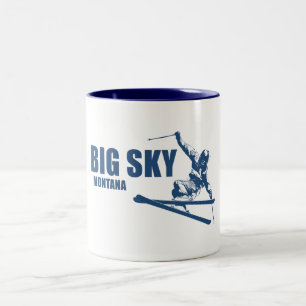 Big Sky Resort Montana Skier Two-Tone Coffee Mug