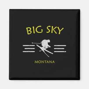 Big Sky Skiing Montana Ski Tee Magnet